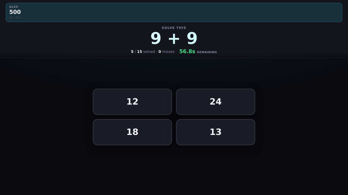 Math Rush, free online multiplayer math equation game