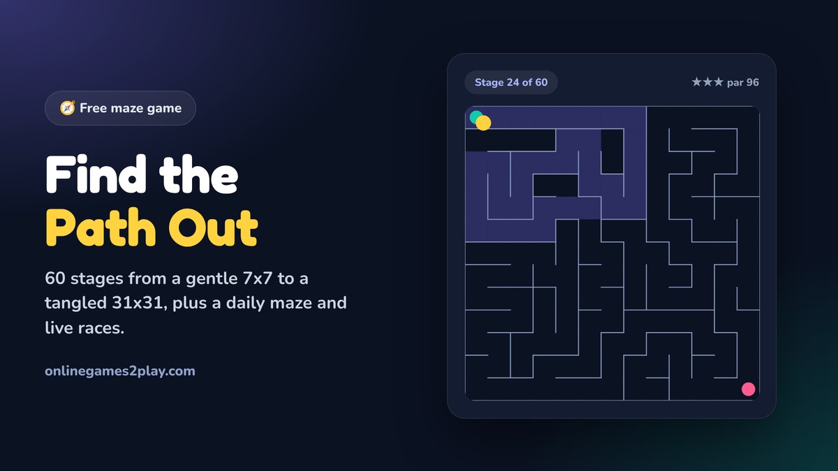 Maze Game: 60 Stages, Daily Maze and Races